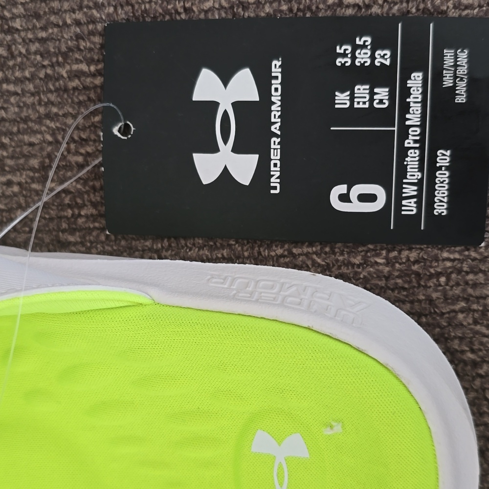 UNDER ARMOUR BRAND WOMEN'S FLORESCENT YELLOW FLIP-FLOPS SANDALS SIZE 6 - Picture 3 of 16